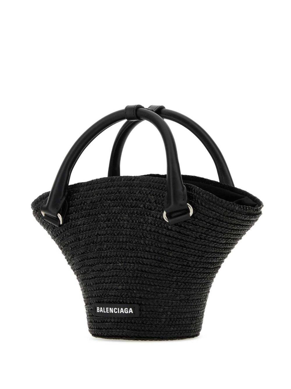 mini braided-raffia tote bag - 3