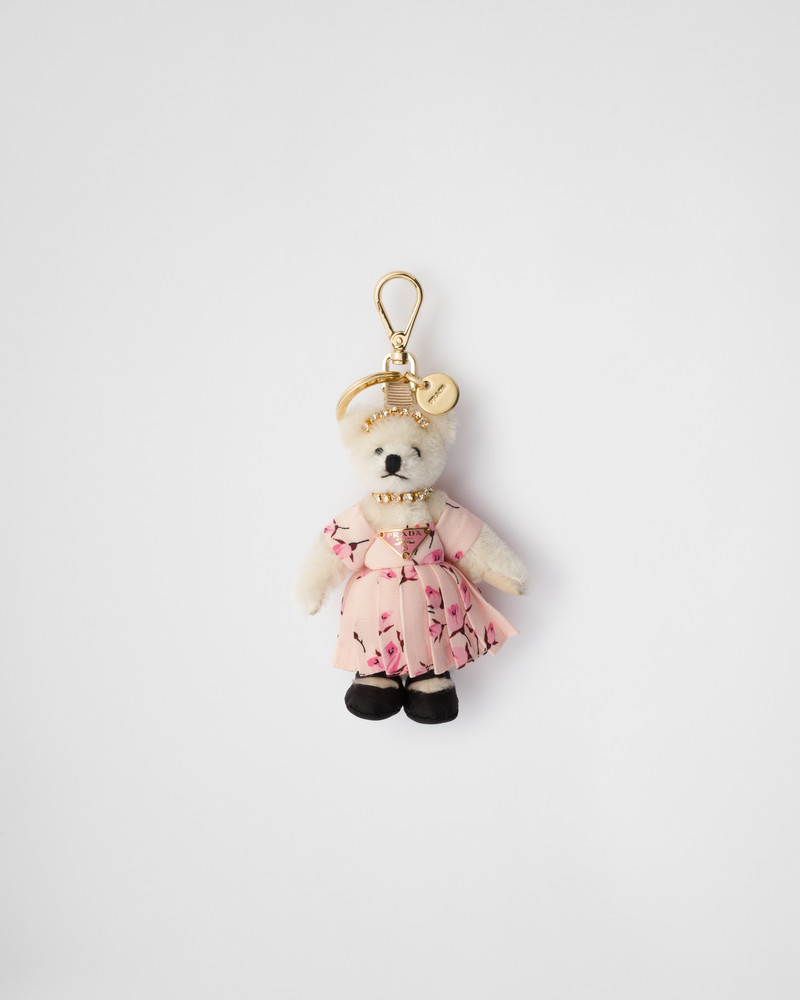 Teddy bag charm with metal ring 1
