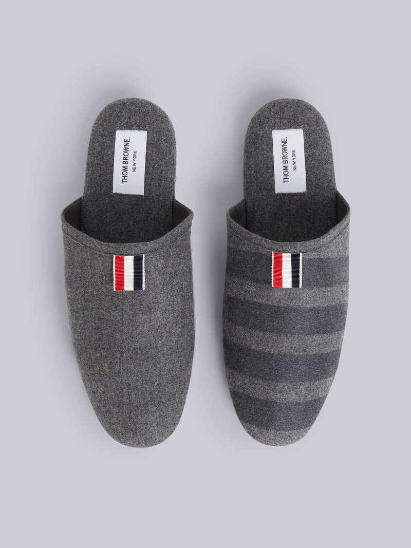 Medium Grey Wool Cashmere Tonal 4-Bar Slipper 4