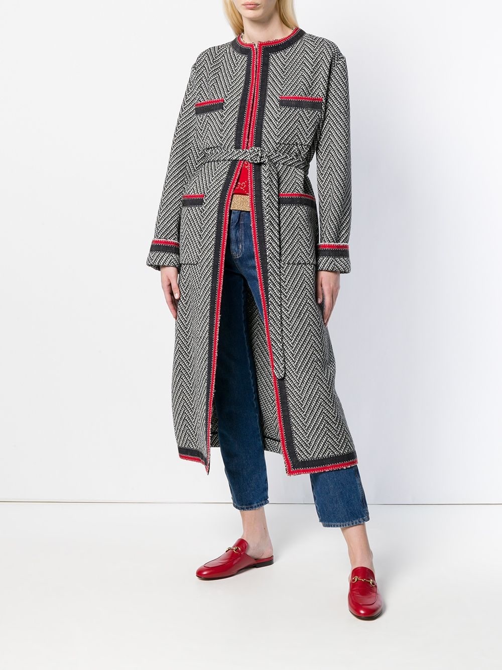 chevron tweed coat - 2