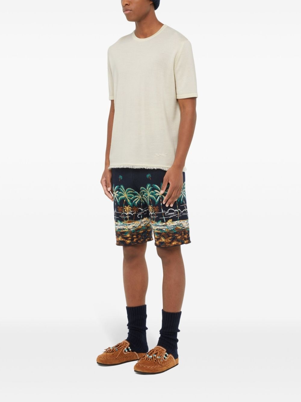 virgin wool knit T-shirt - 4