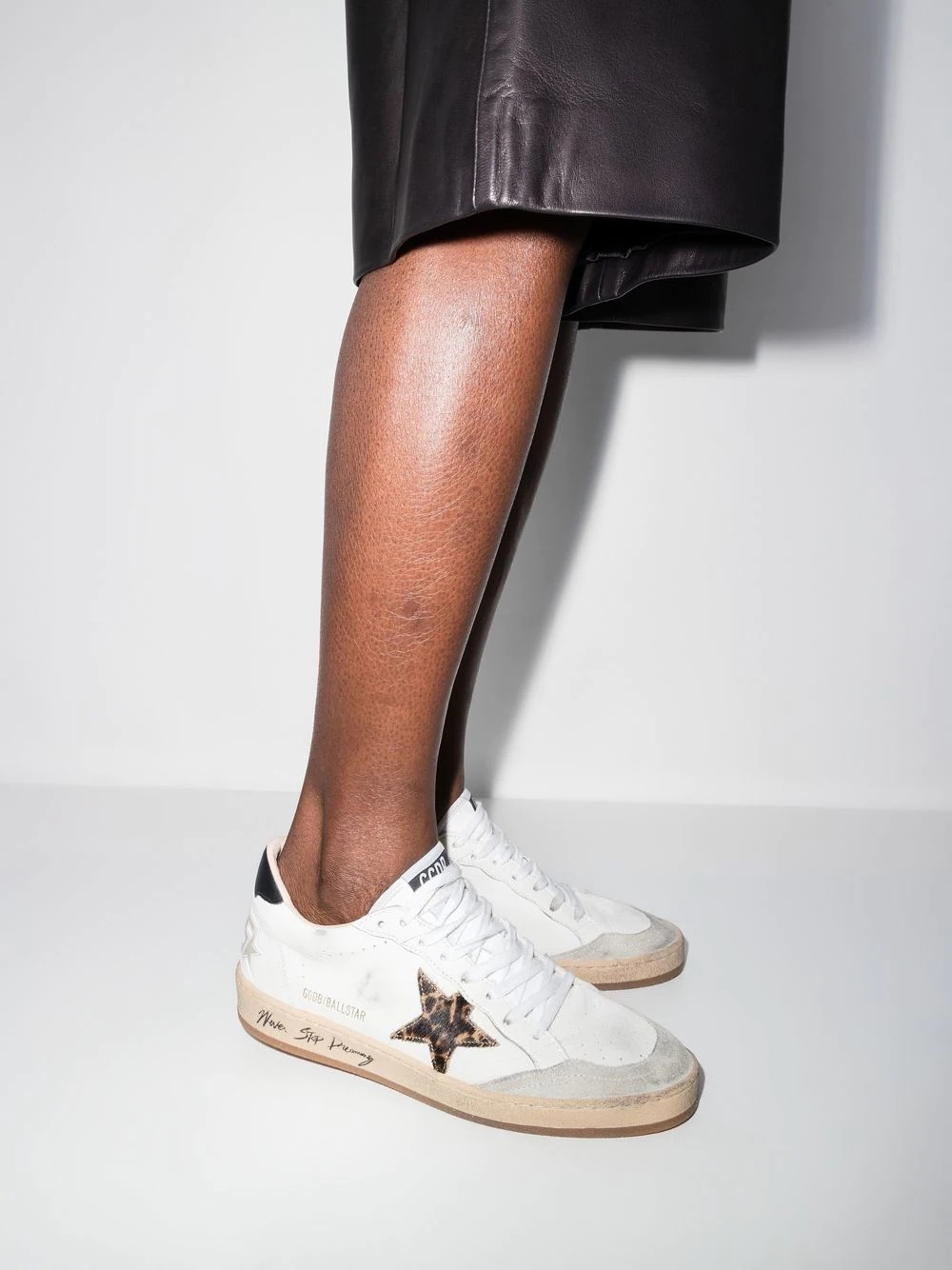 star-patch lace-up sneakers - 4