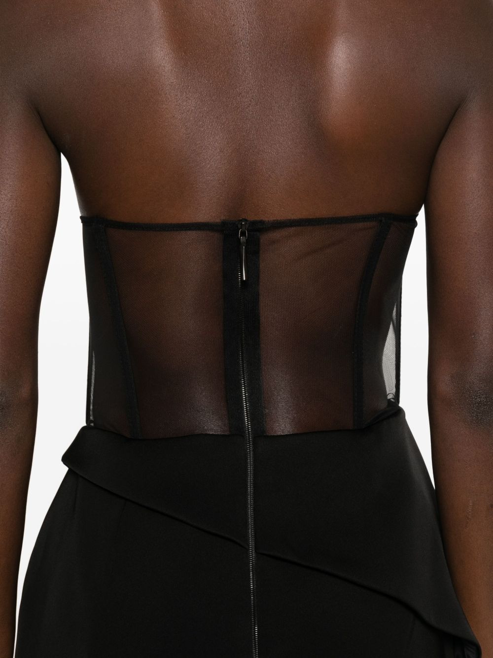 asymmetric-neckline mini dress - 5