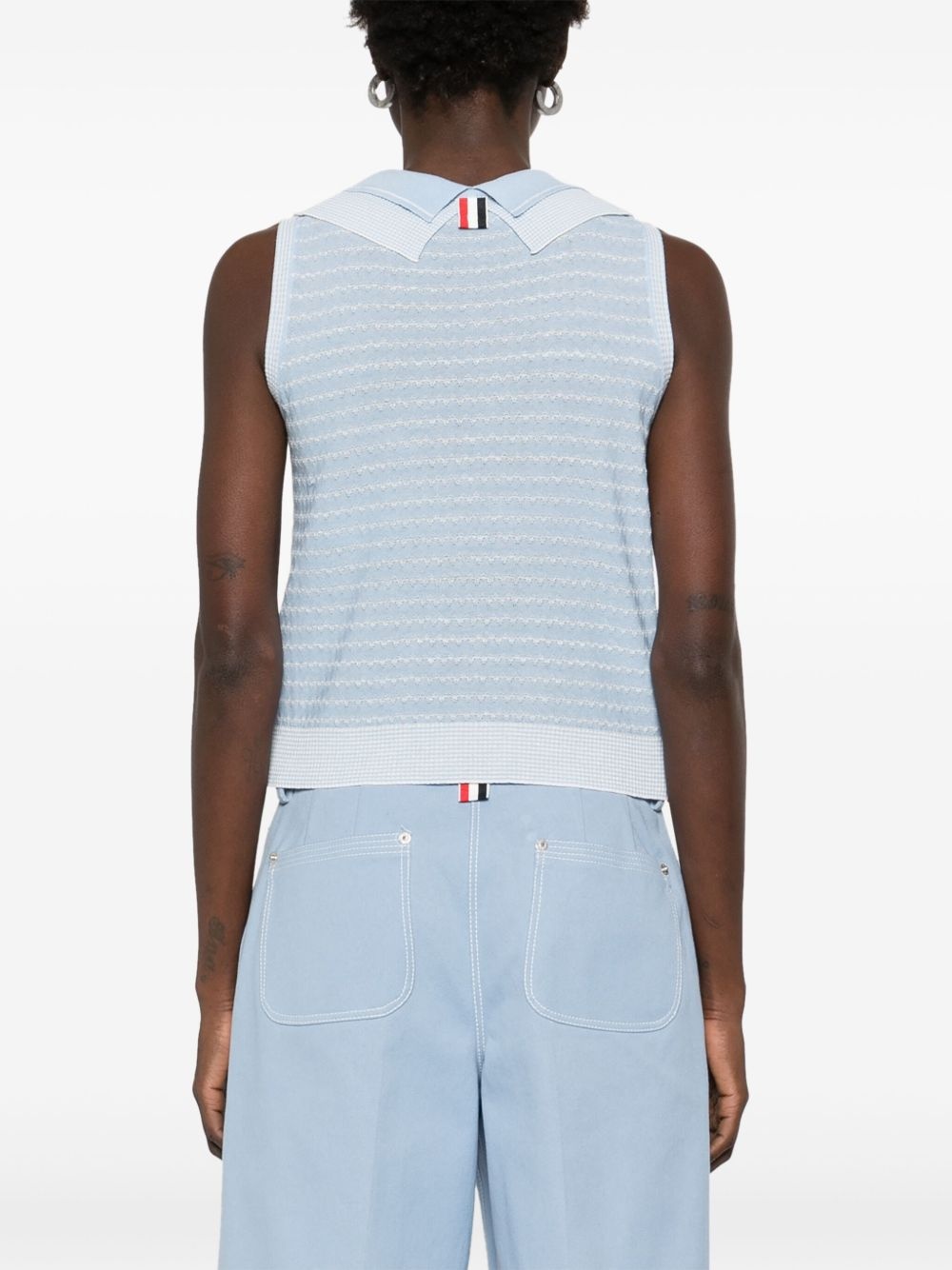 striped double-collar vest - 4