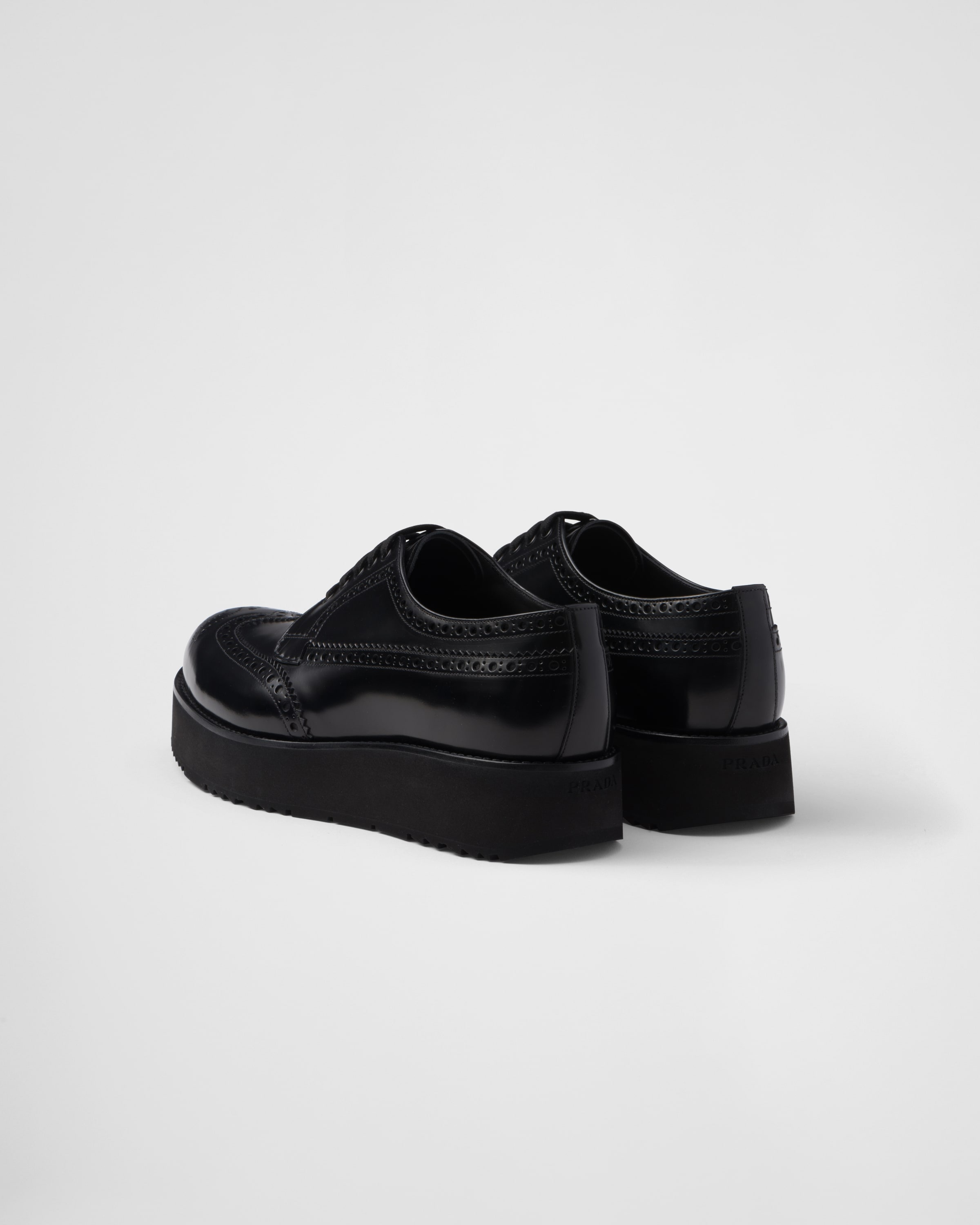 Brushed leather derby brogues - 5