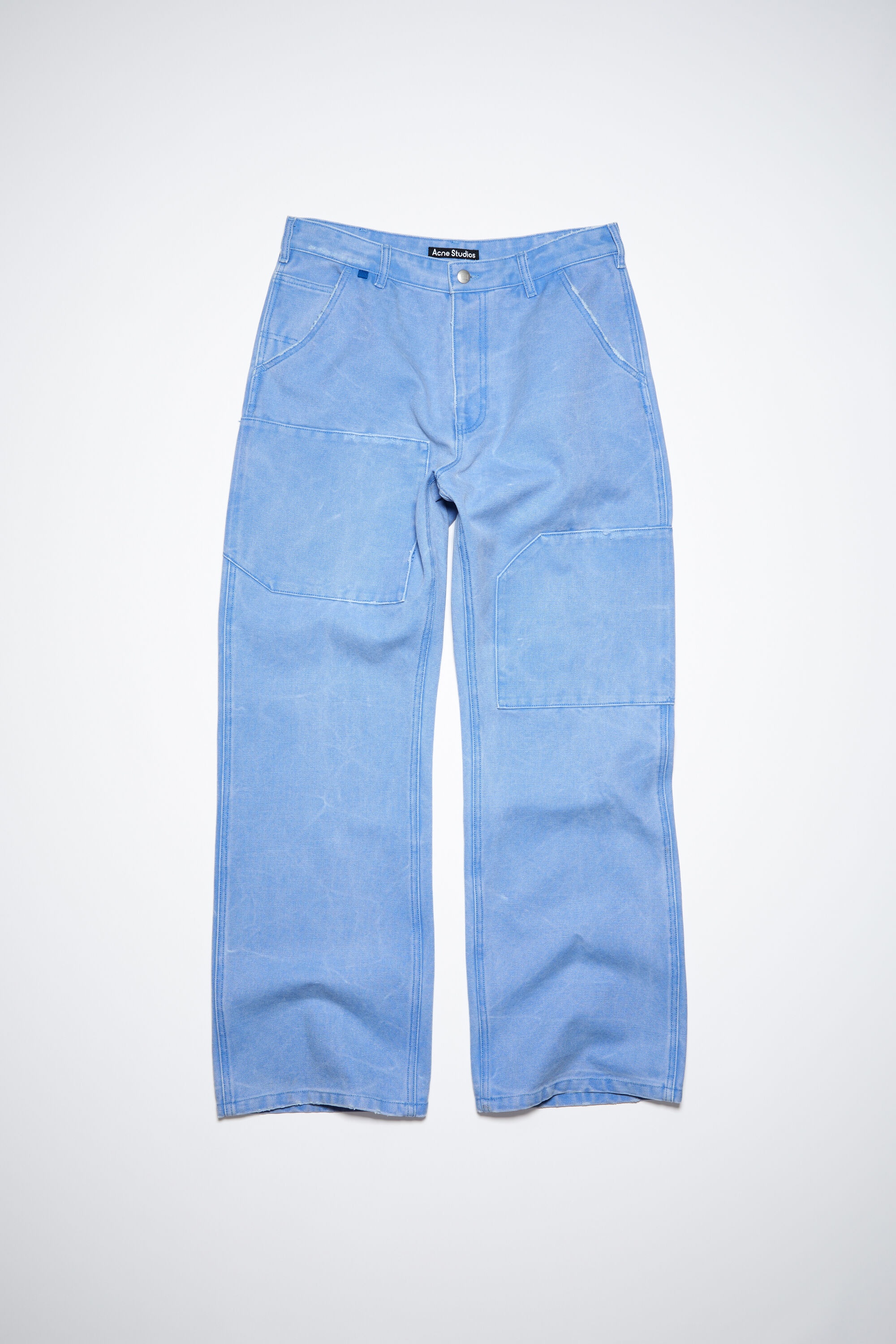 Patch canvas trousers - Powder blue - 6