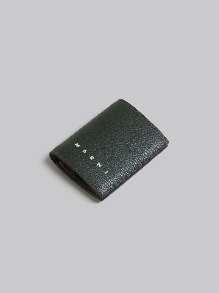 OLIVE GREEN LEATHER BIFOLD CARD CASE - 5