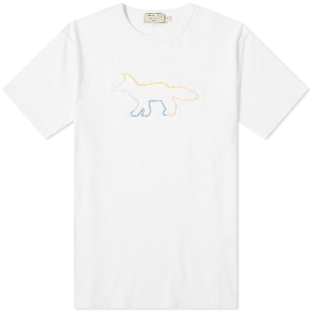 Maison Kitsuné Rainbow Profile Fox Embroidered Tee - 1