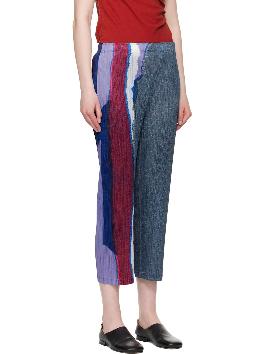 Blue Grainy Colors Trousers - 2
