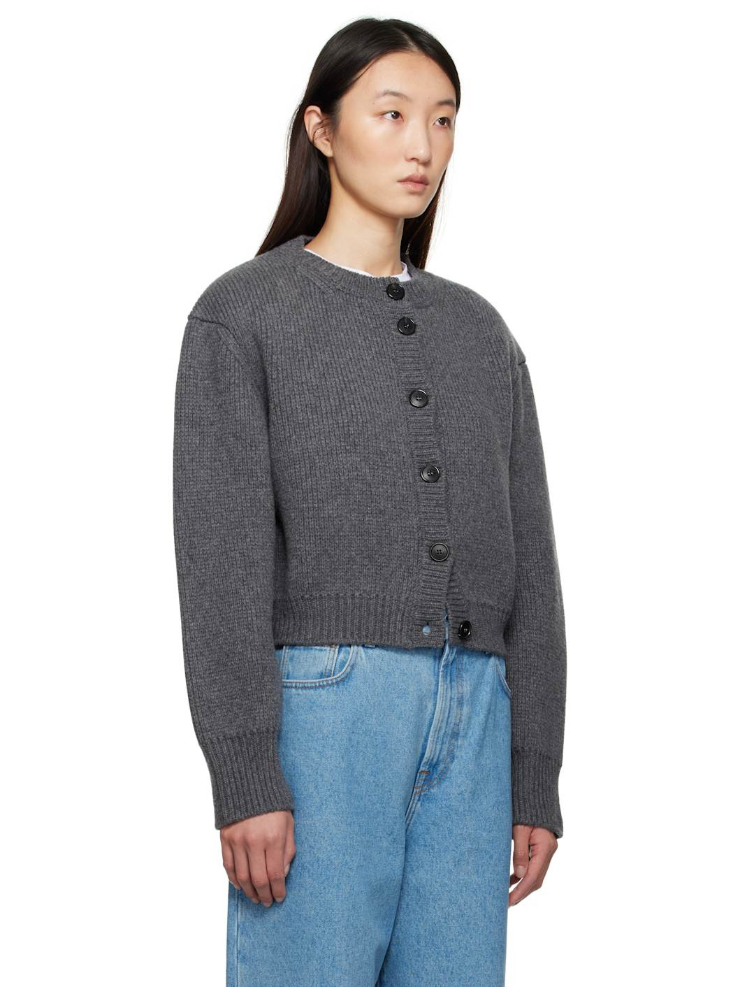 Gray Statement Shoulder Cardigan - 2