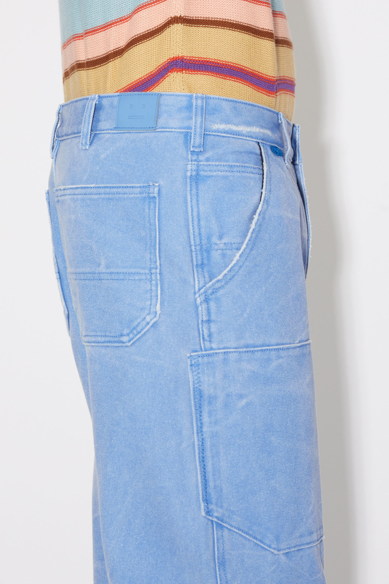 Patch canvas trousers - Powder blue 5