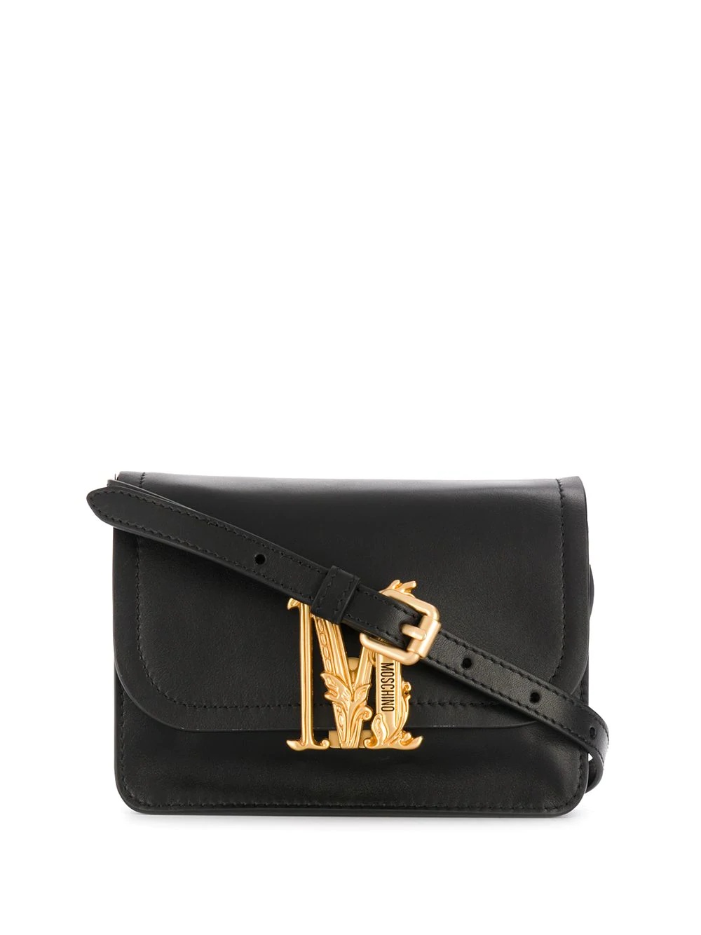 monogram plaque shoulder bag - 1