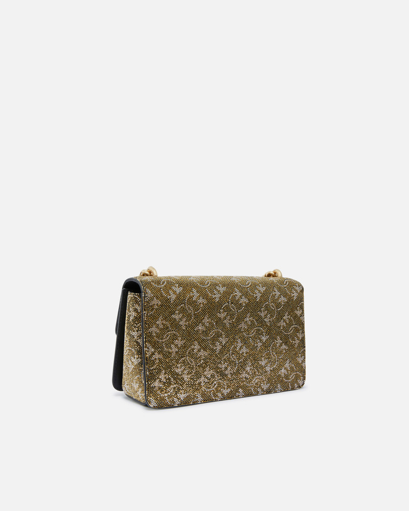 PINKO MINI LOVE BAG LEATHER CROSSBODY BAG WITH MONOGRAM RHINESTONE outlook