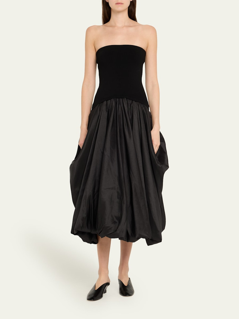 SIMKHAI Izzy Strapless Midi Bubble Dress outlook
