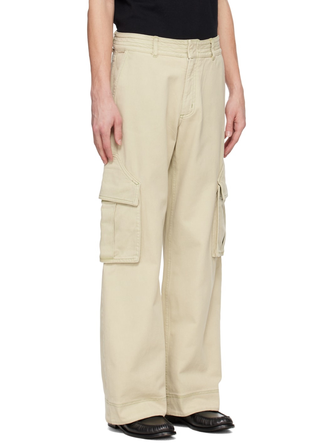 Beige Faded Cargo Pants - 2