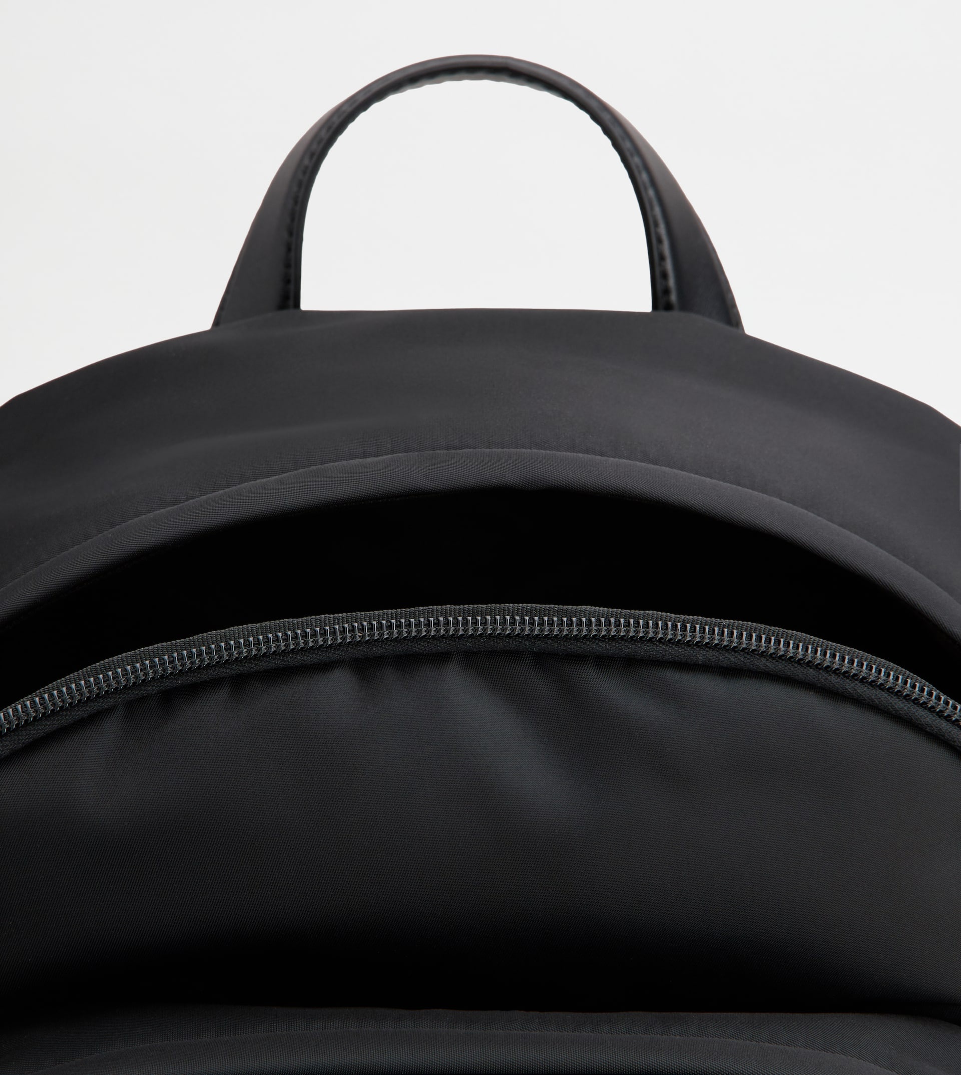 BACKPACK IN FABRIC AND LEATHER MEDIUM - BLACK - 4