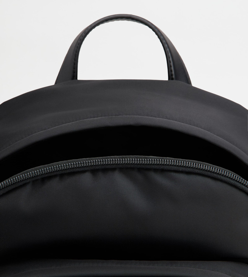 BACKPACK IN FABRIC AND LEATHER MEDIUM - BLACK 4