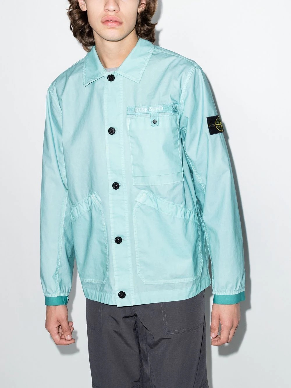 Compass-patch shirt jacket - 2