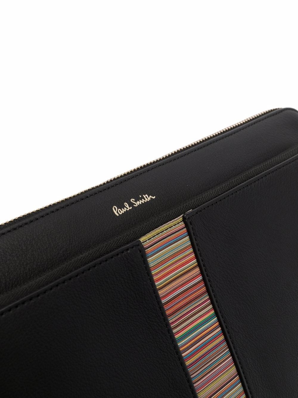 artist-stripe leather clutch bag - 4