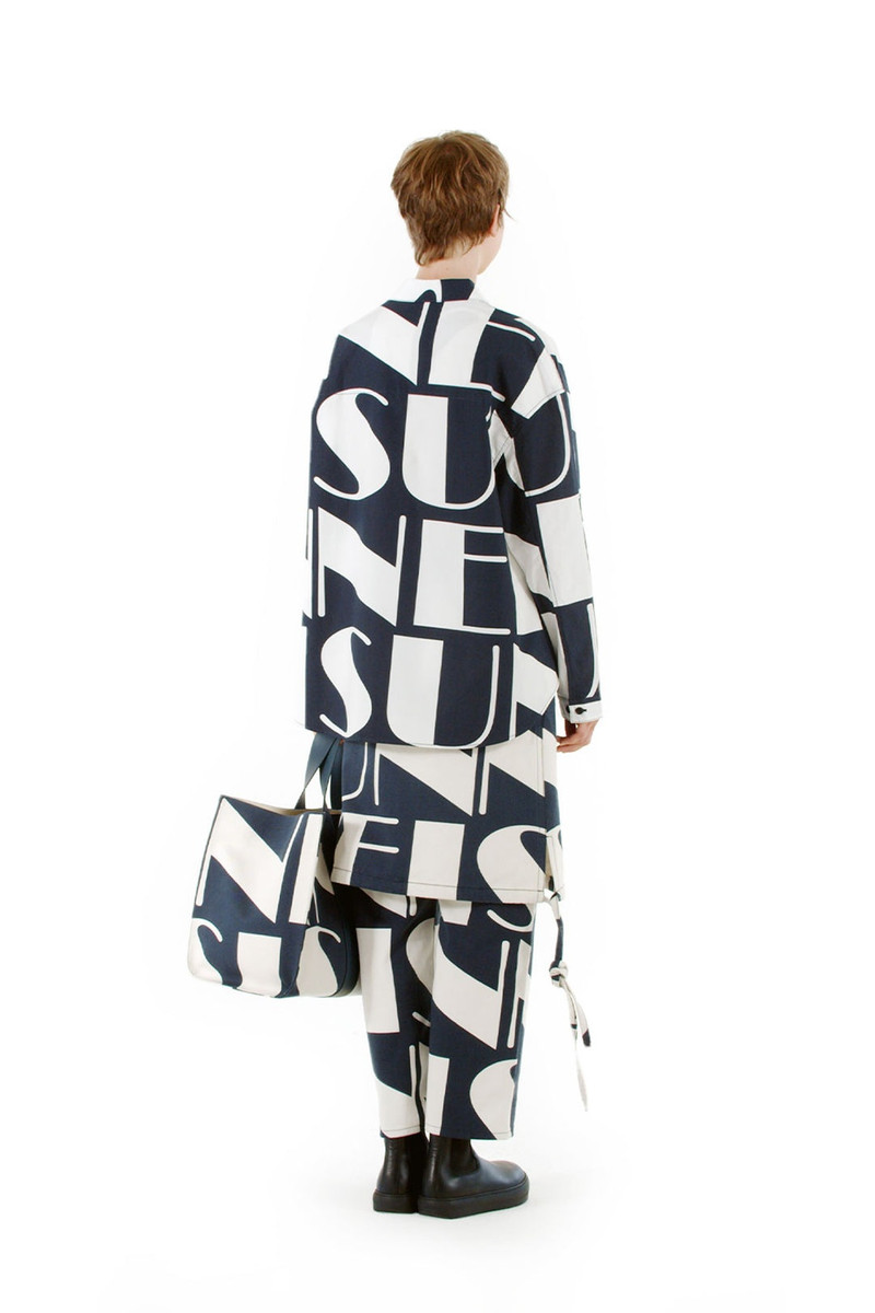 SUNNEI MAXI LOGO ALLOVER SHIRT / blue & cream outlook