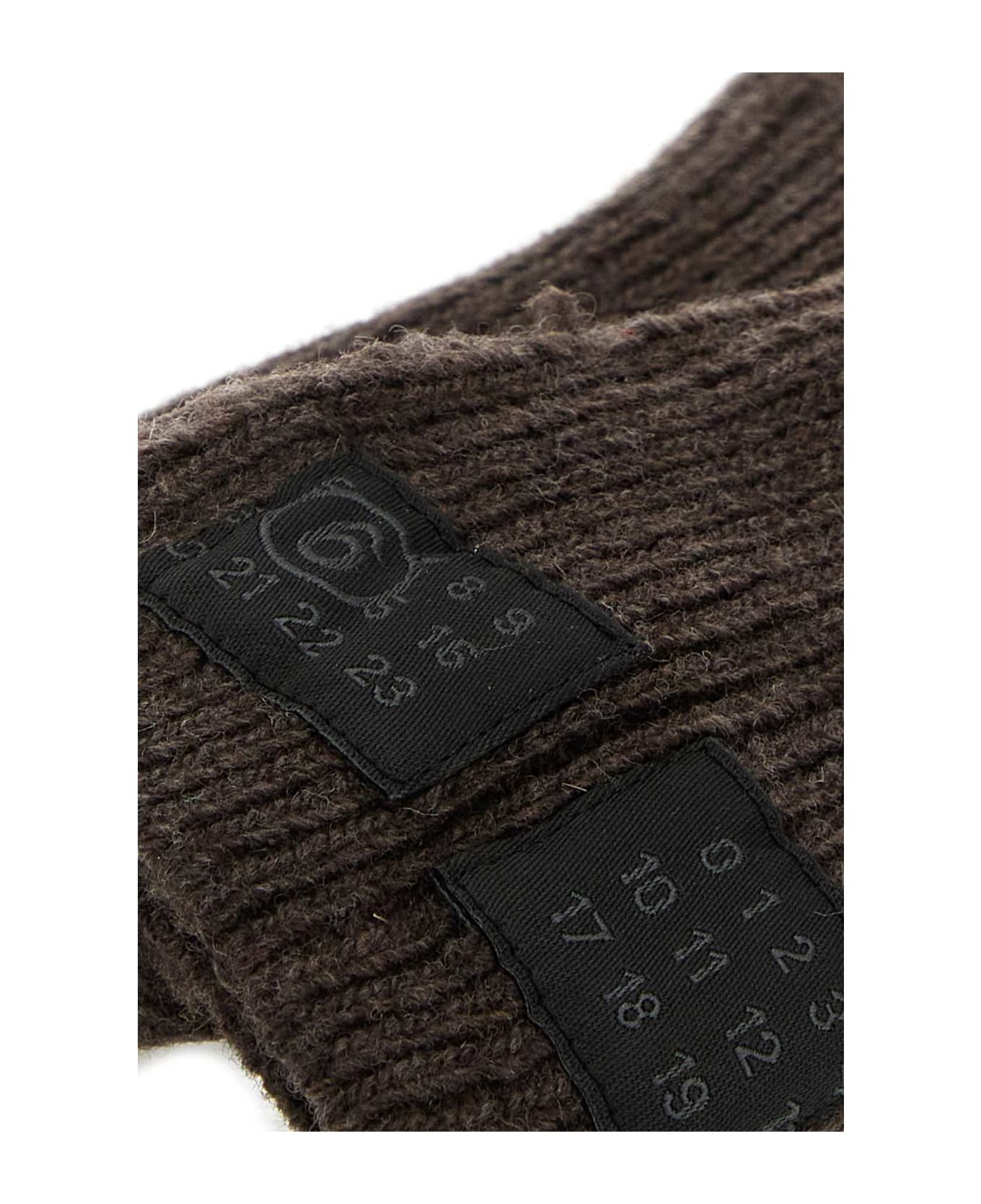 Dark Brown Wool Blend Gloves - 2