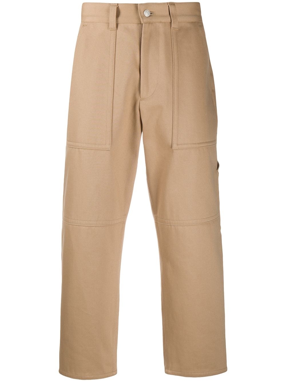 cropped straight-leg trousers - 1