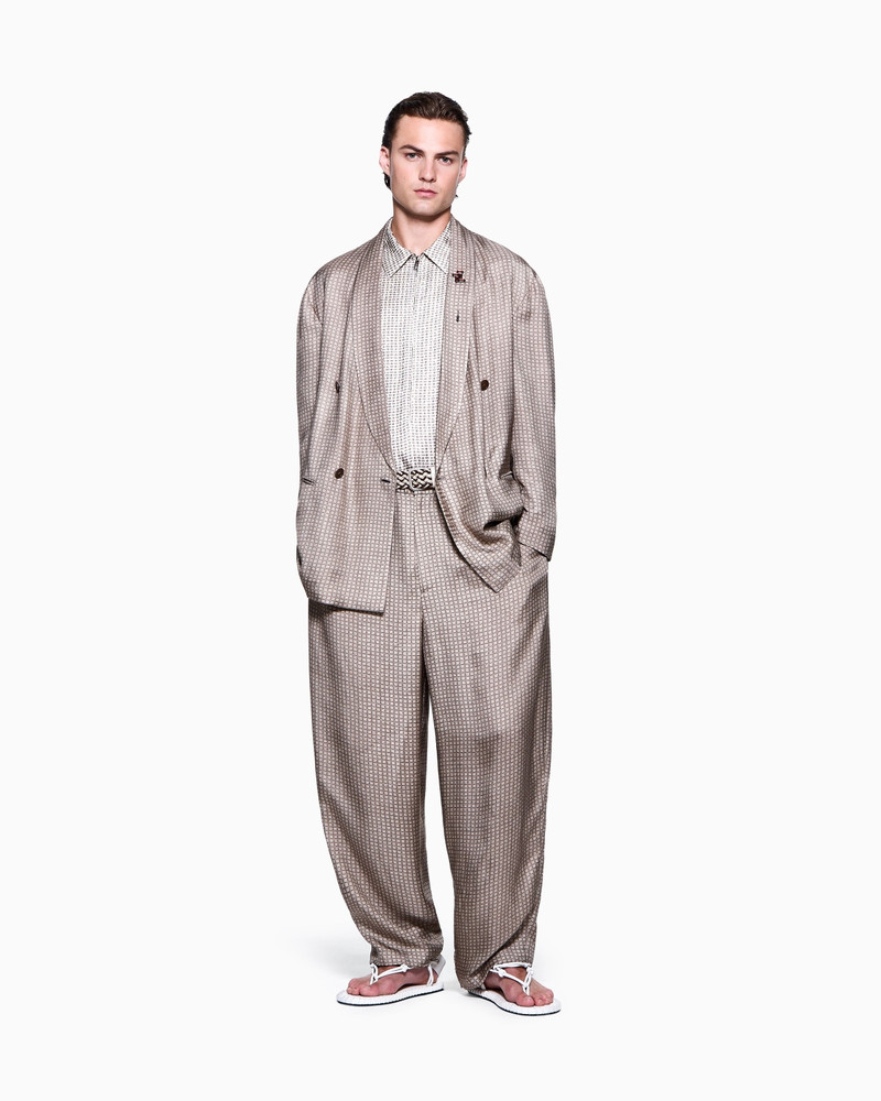 PRINTED VISCOSE FLAT-FRONT TROUSERS 2