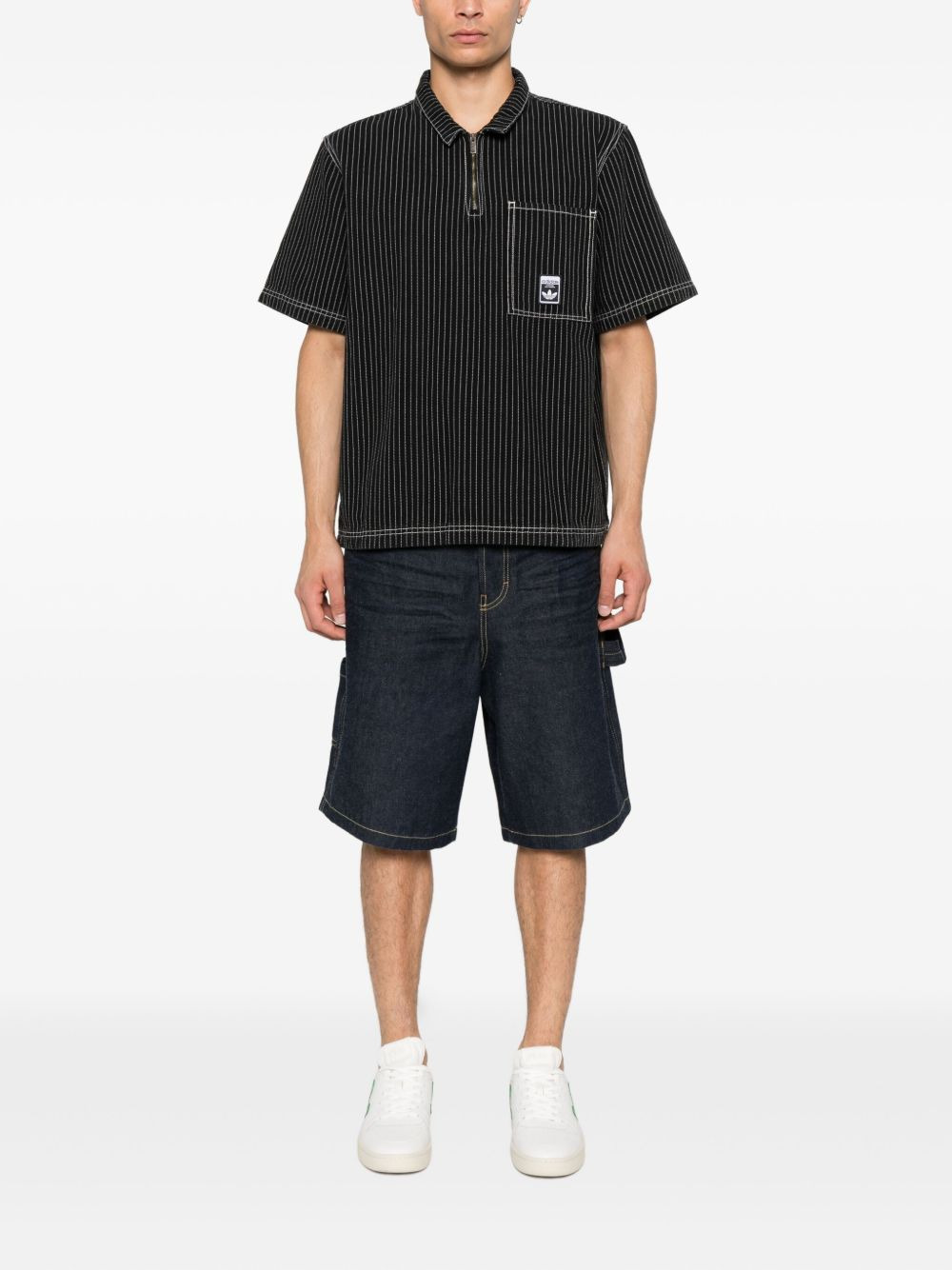 striped half-zip polo shirt - 2