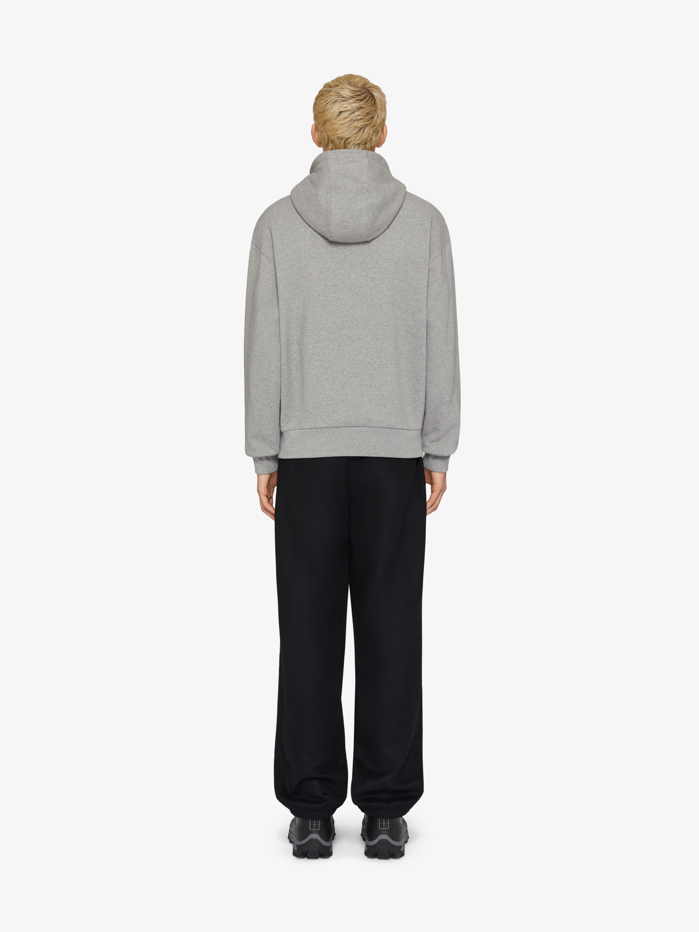 ZIPPED HOODIE IN FLEECE WITH CRYSTALS AND 4G DETAIL - 3
