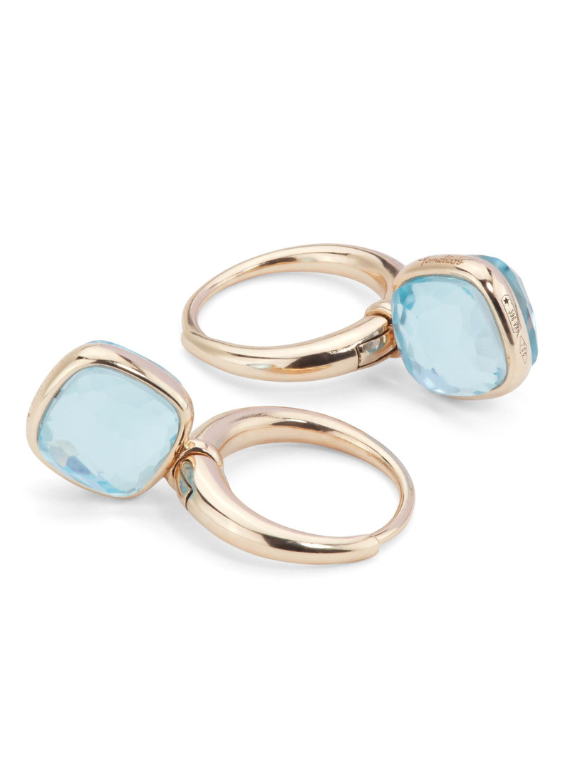 Women's Nudo Mini Sky Blue Topaz & 18K Rose Gold Hoop Earrings - Rose Gold 4