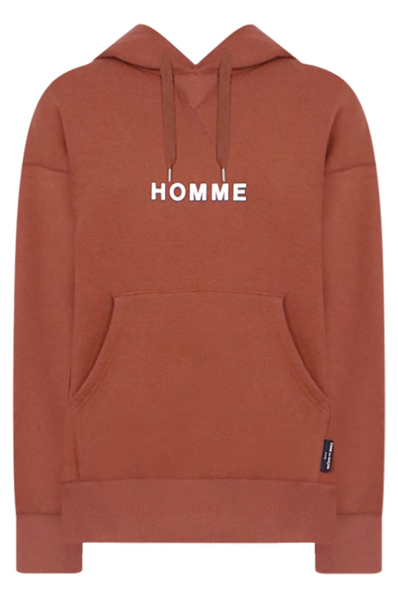 HOMME LOGO HOODIE | BROWN 1