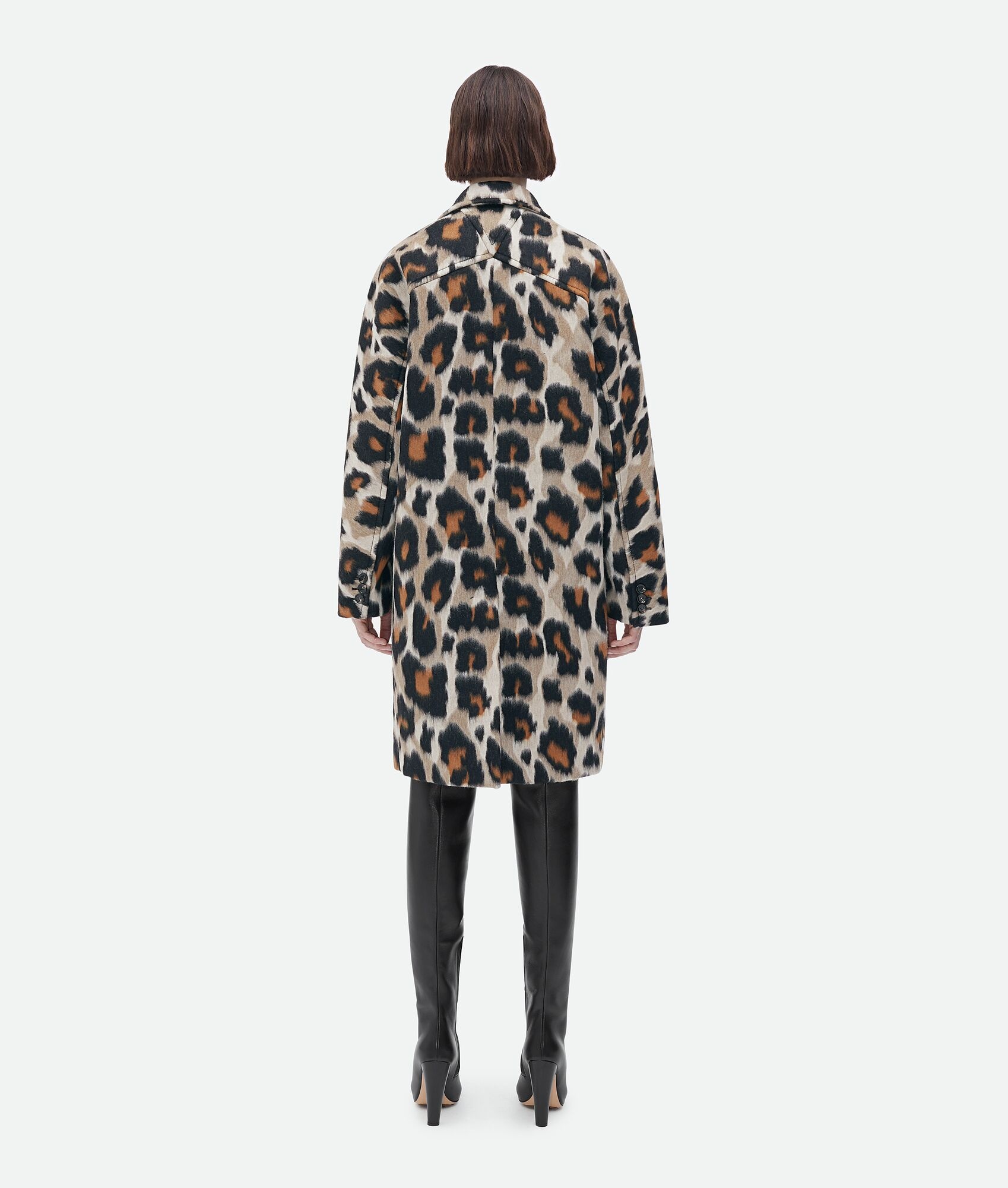 Wool And Silk Leopard Jacquard Coat - 3
