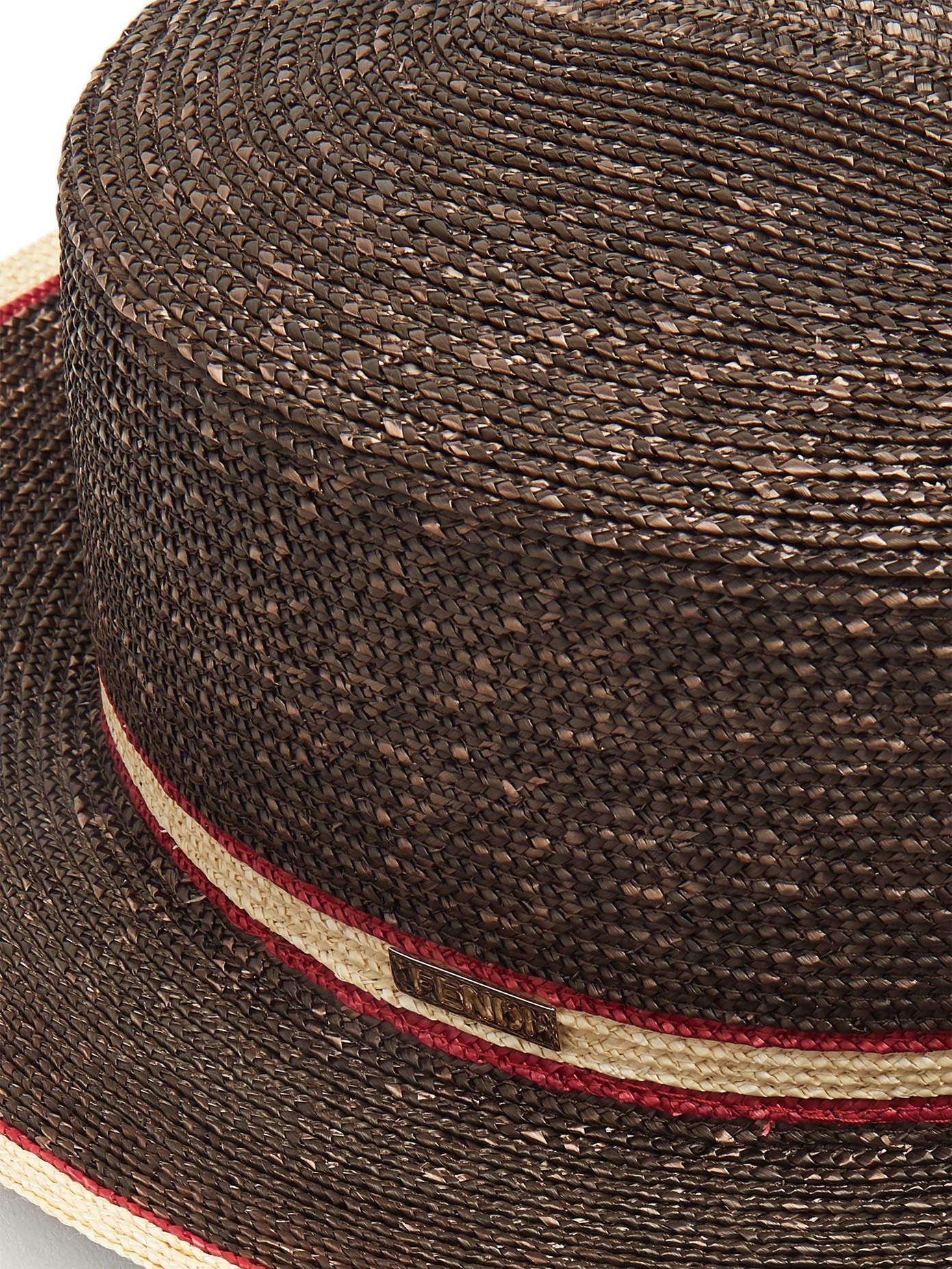 Striped straw boater hat - 5