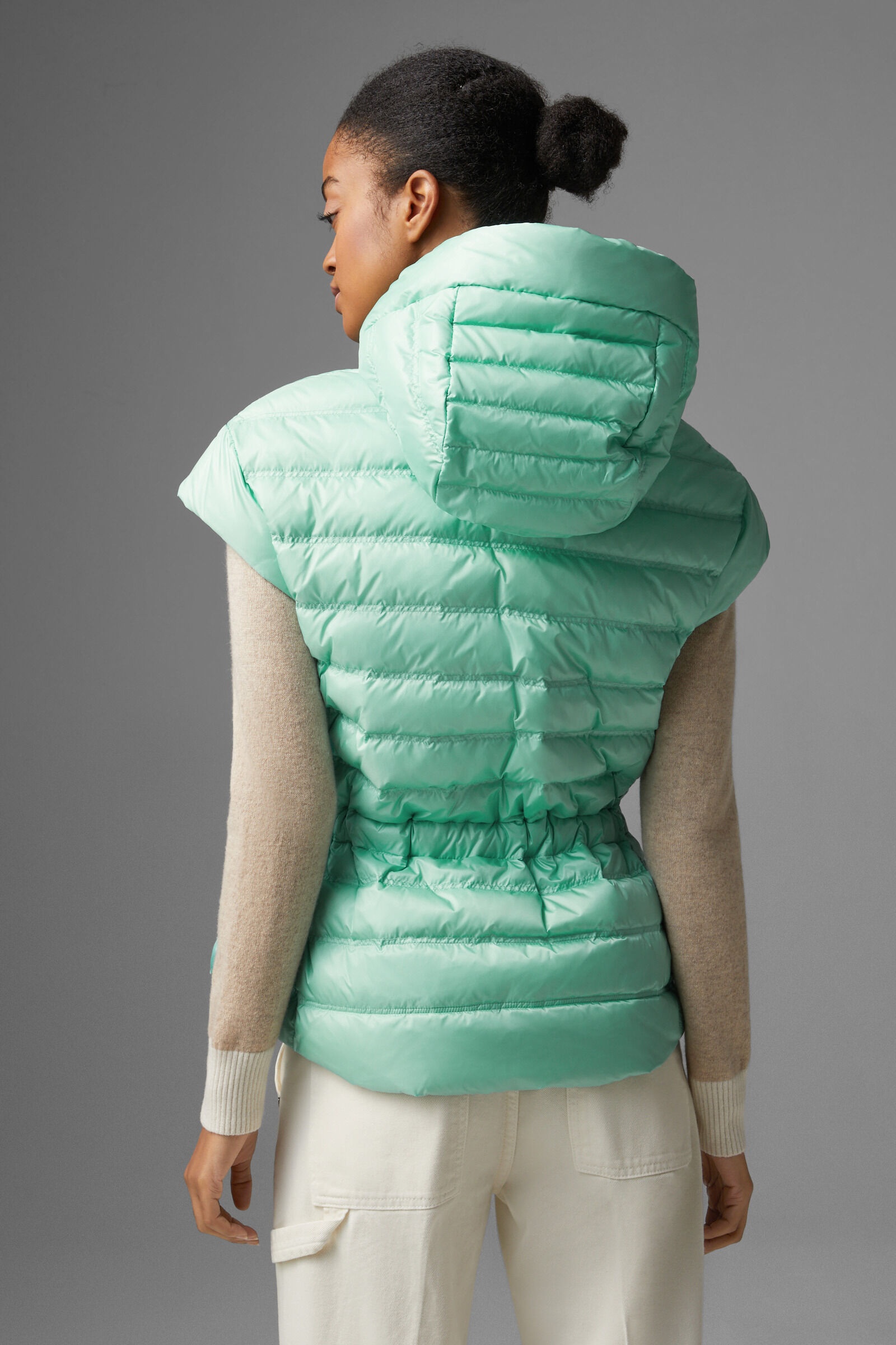 Ennie lightweight down vest in Mint - 3