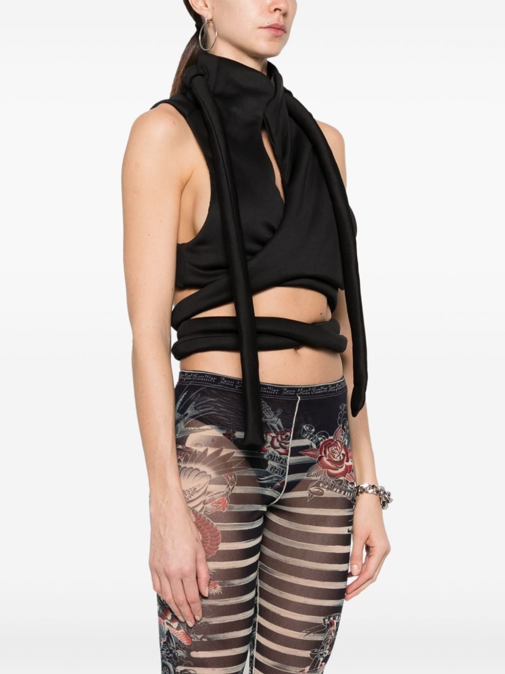 self-tie cut-out vest - 3