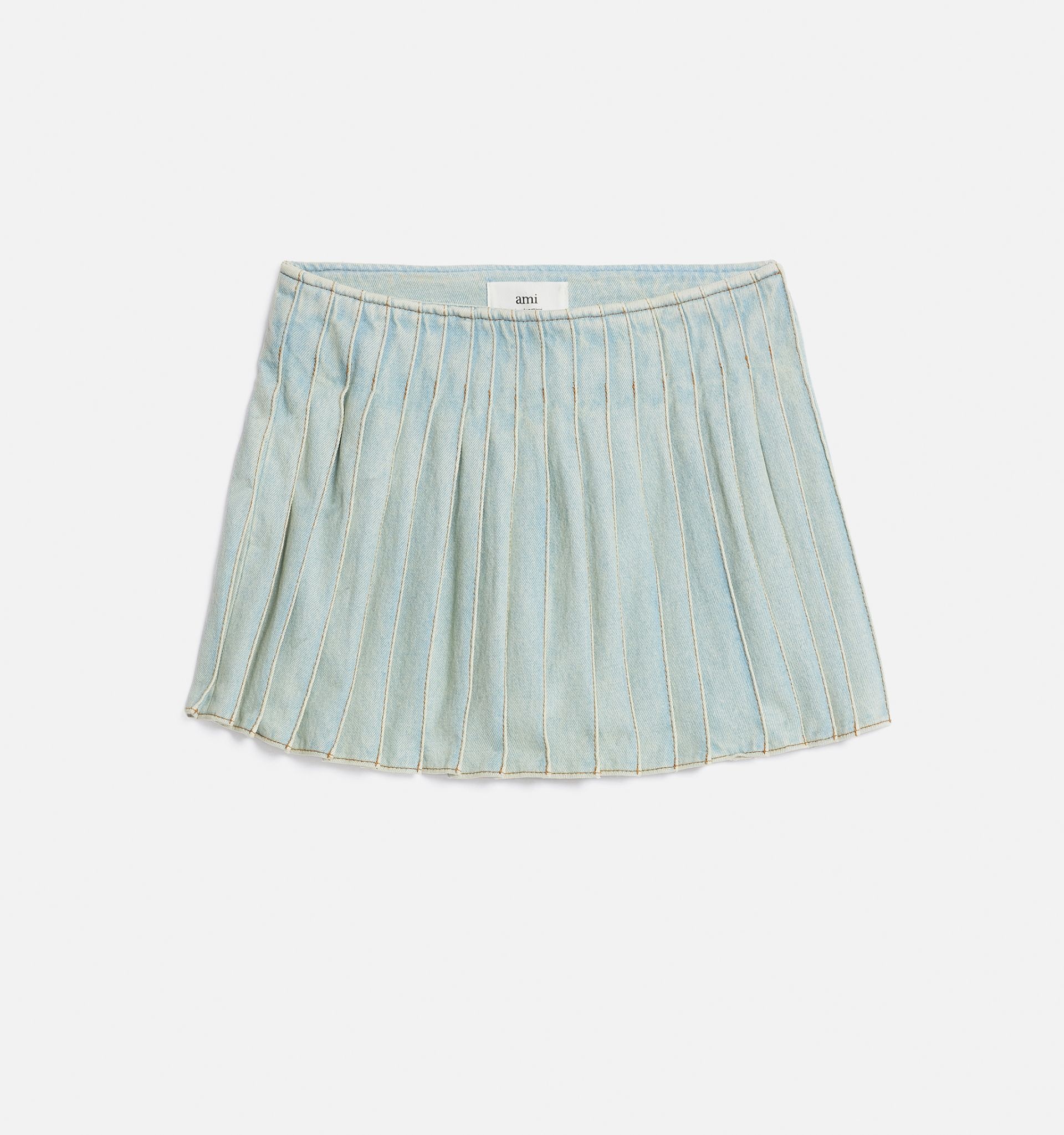 Denim Pleated Skirt - 5