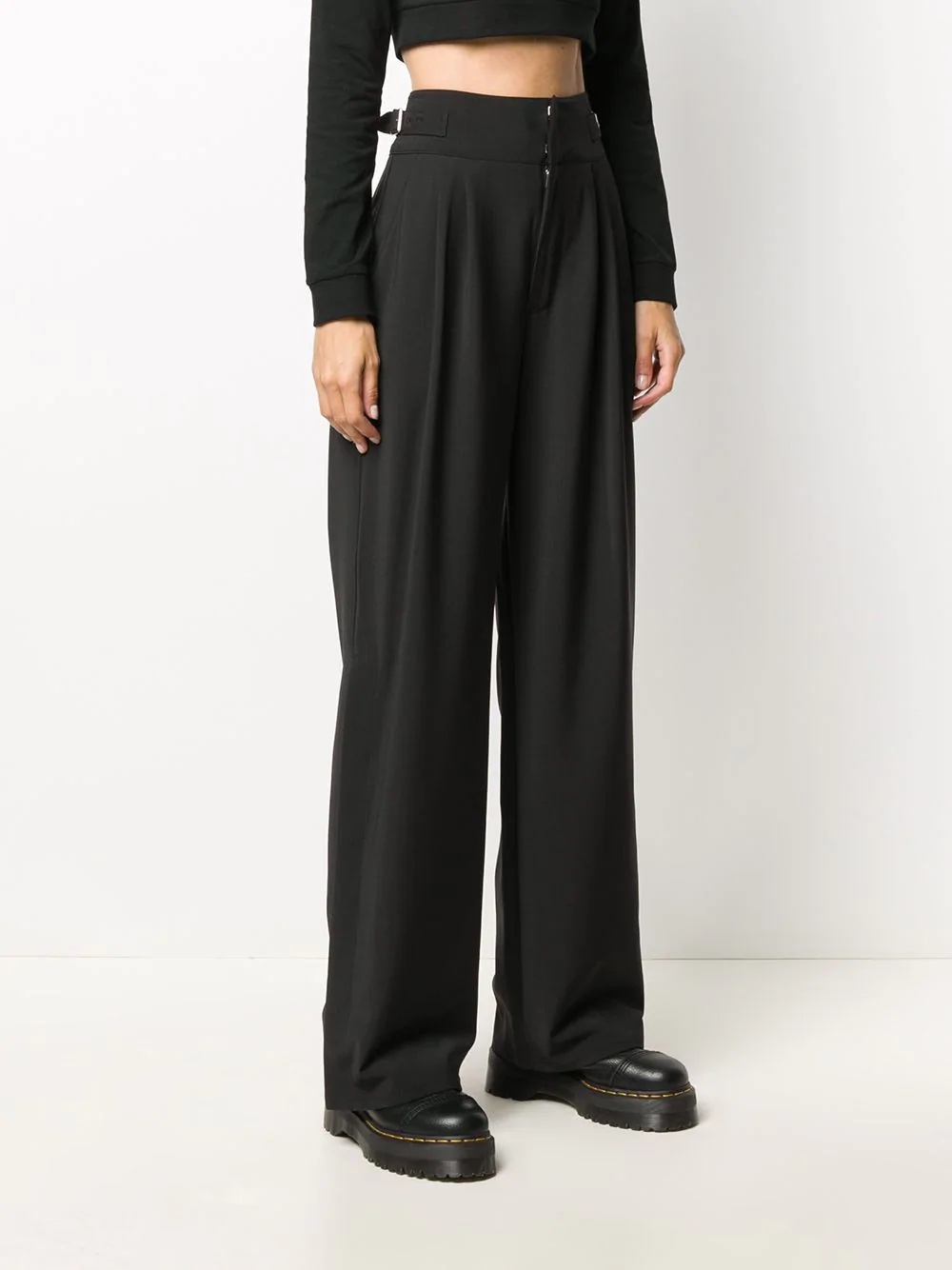 high-waisted wide leg trousers - 3