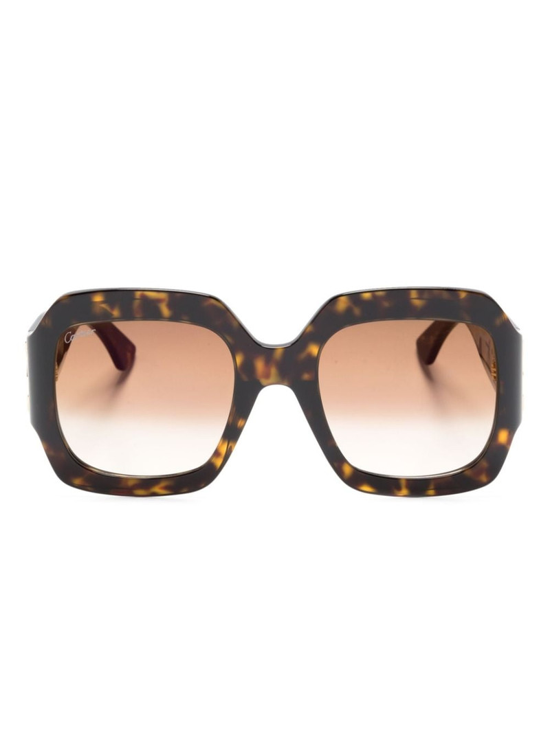 tortoiseshell geometric-frame sunglasses 1