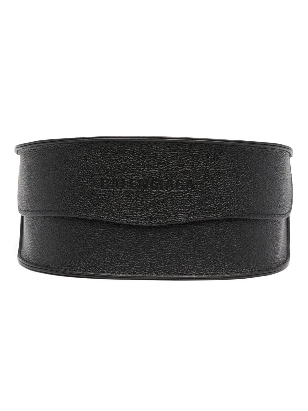 logo-debossed biker-style sunglasses - 4