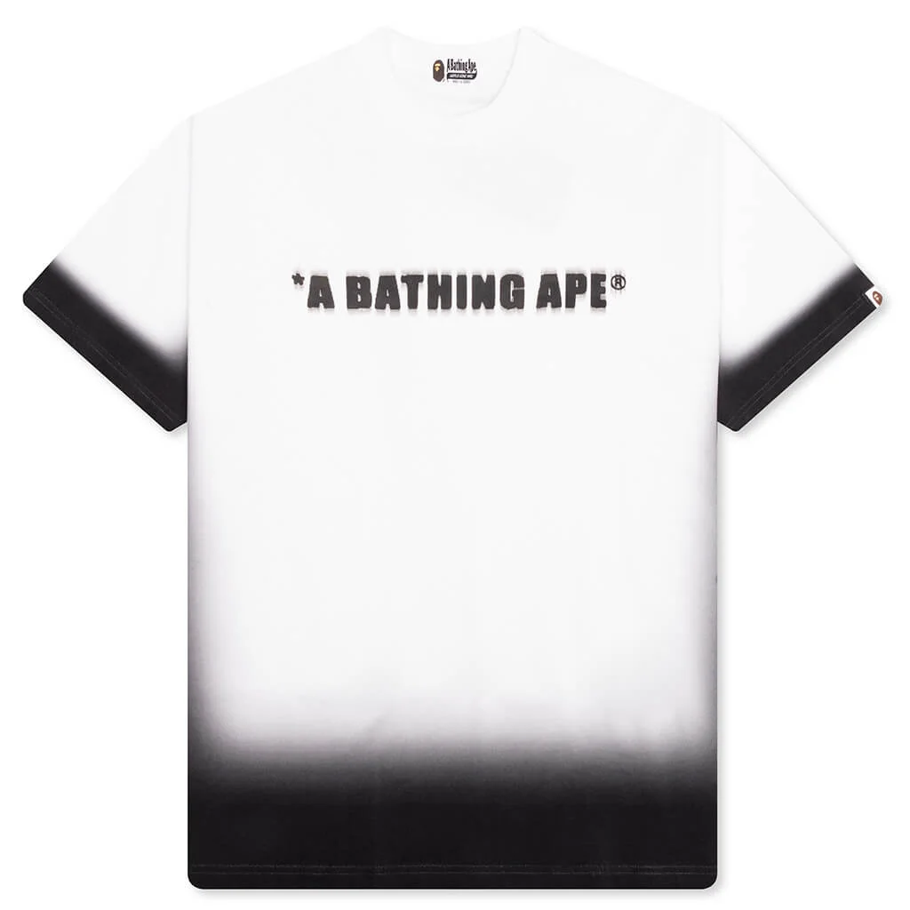 SPRAY PRINT BATHING APE LOGO RELAXED FIT TEE - BLACK - 1