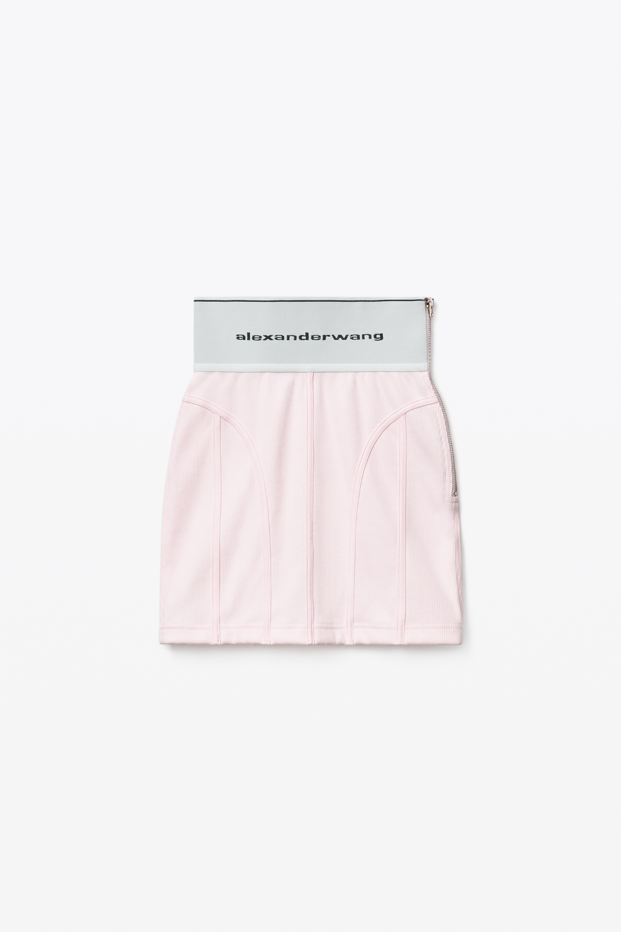LOGO ELASTIC MINI SKIRT IN RIBBED JERSEY - 1