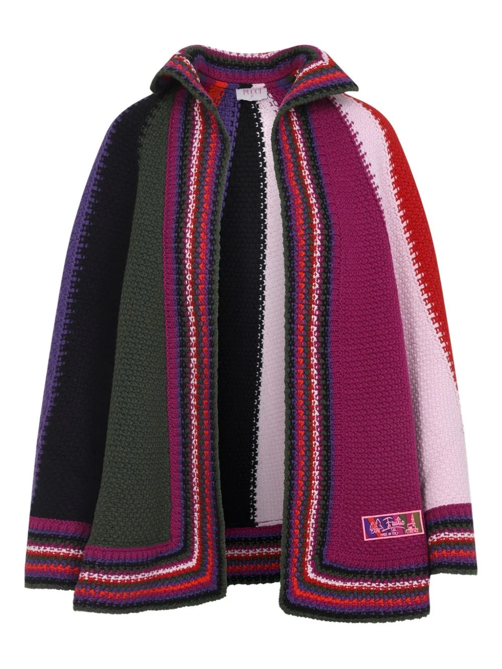 wool striped cape - 1