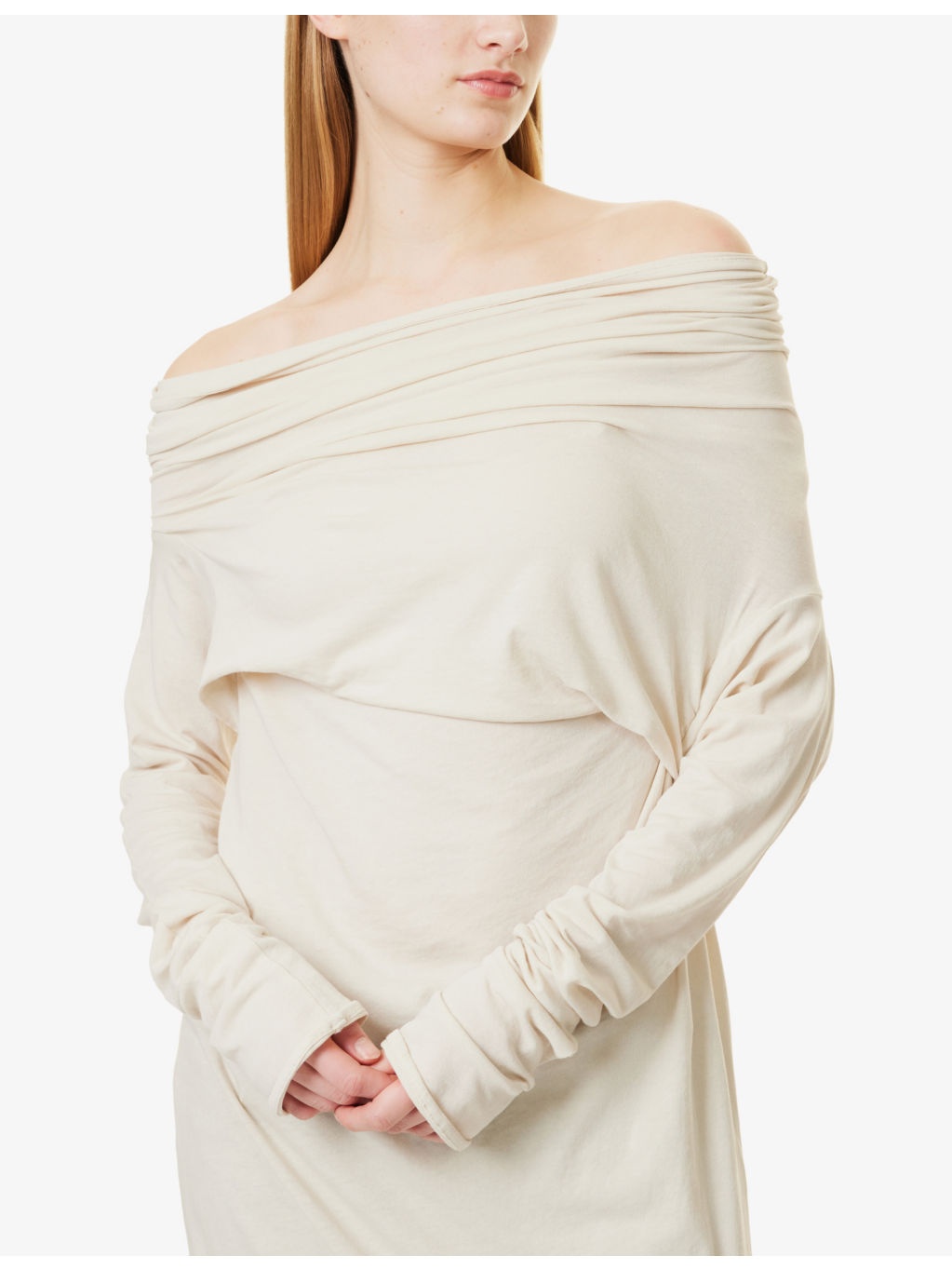 Bound Draped Stretch-Cotton Top - 6