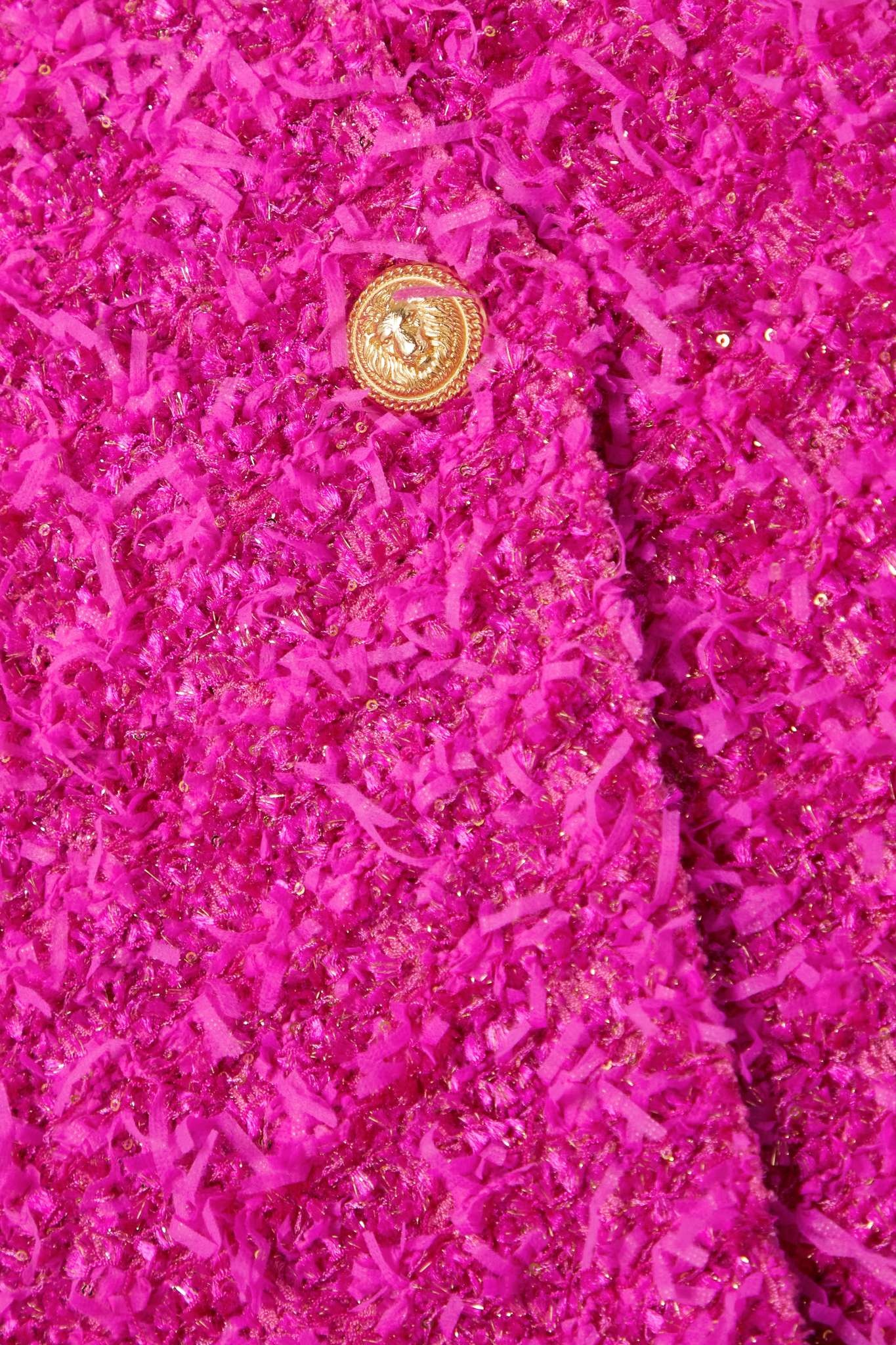 + Barbie embellished metallic bouclé-tweed skirt - 5