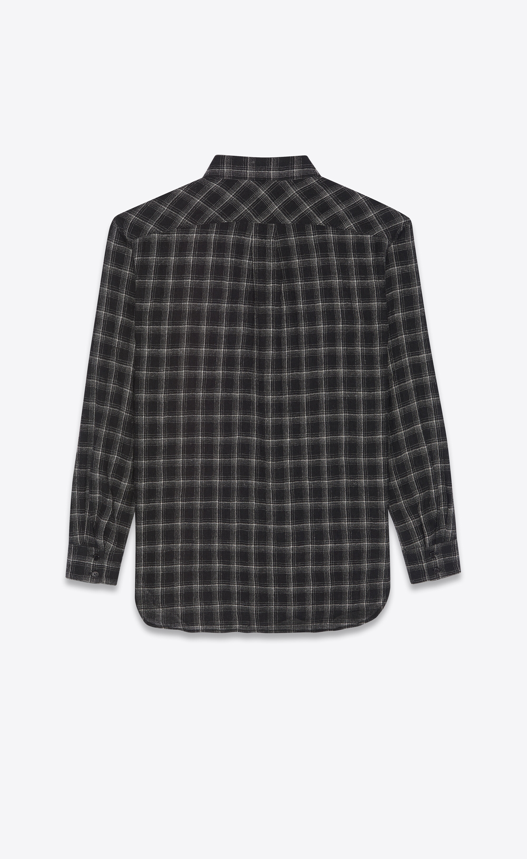 oversized shirt in checked nylon wool - 2