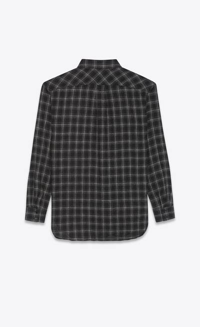 SAINT LAURENT oversized shirt in checked nylon wool outlook