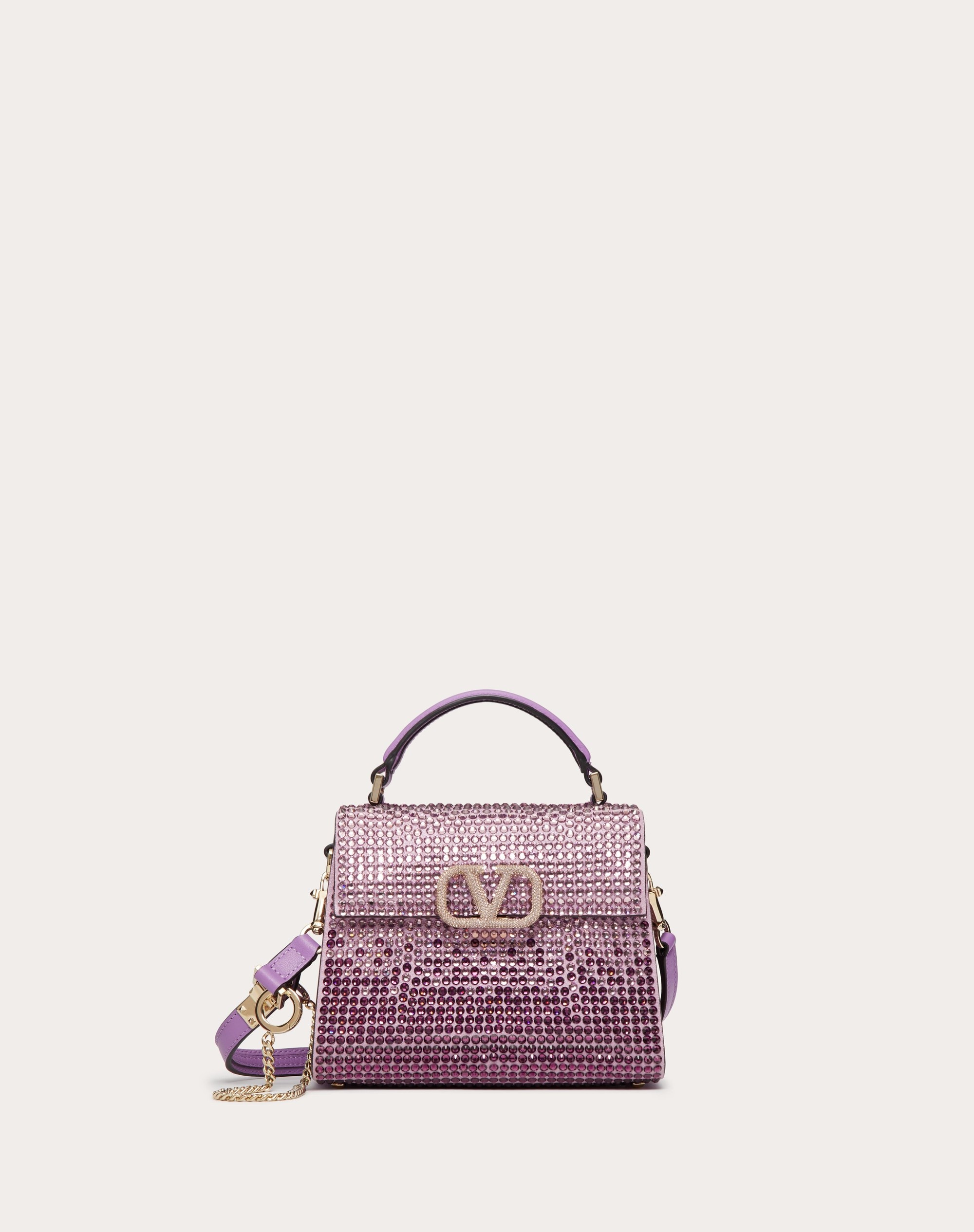 MINI VSLING HANDBAG WITH RHINESTONES - 1