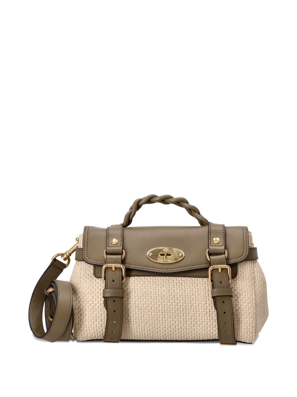 mini Alexa woven texture top-handle bag - 4