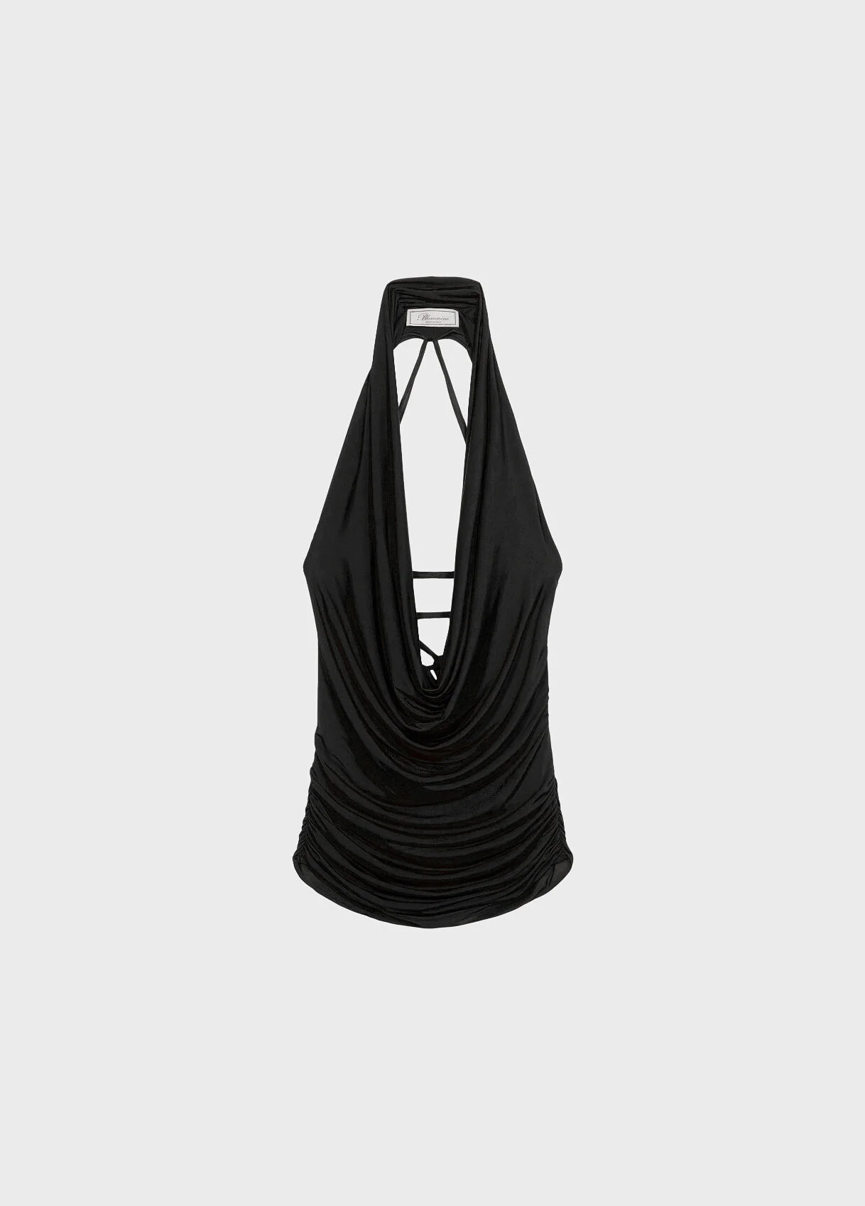 JERSEY TOP WITH HALTER NECKLINE AND RUCHING - 1