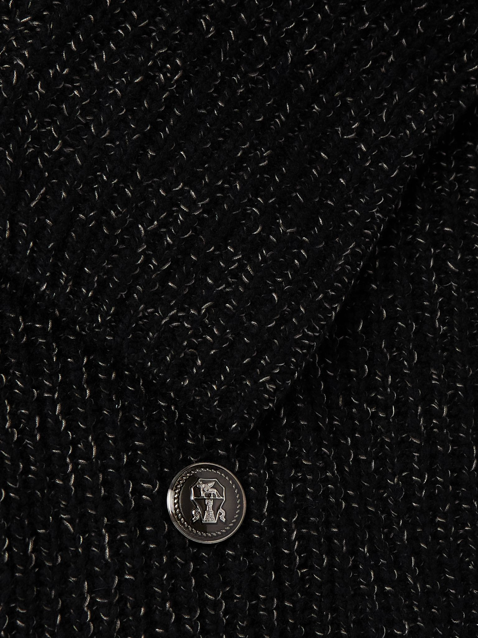 Shawl-Collar Double-Breasted Ribbed Virgin Wool, Silk and Cashmere-Blend Cardigan Black - 5